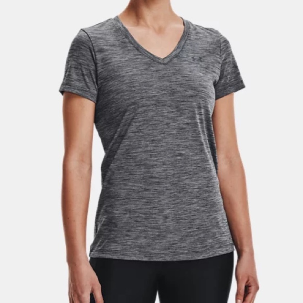 Under Armour Women’s Velocity Twist V Neck Short Sleeve Tech Tee - Picture 1 of 5